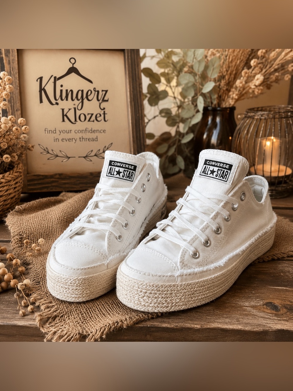 🤍 Converse Chuck Taylor All Star Espadrille Platform Sneakers | Women’s 8 |
